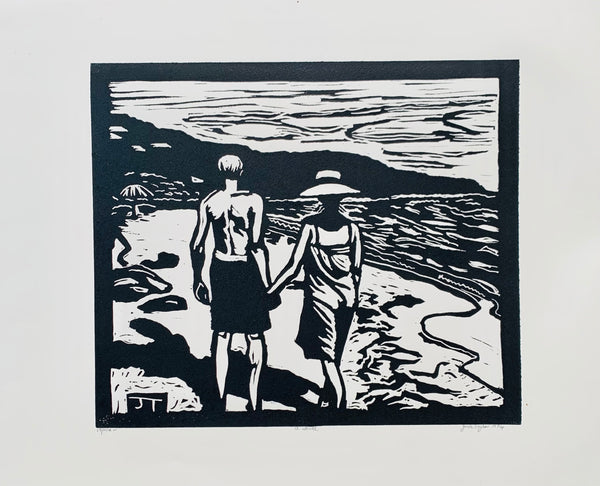 By the Sea series "Evening Stroll"- black and white collection.