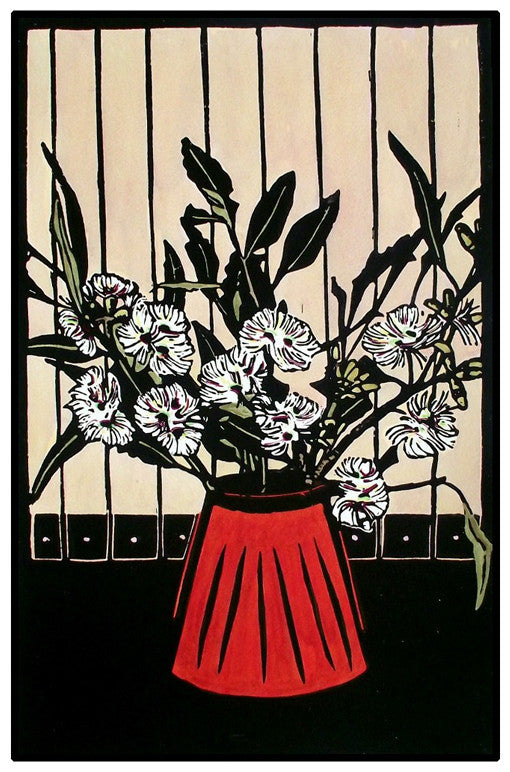 Blossoms In Striped Vase