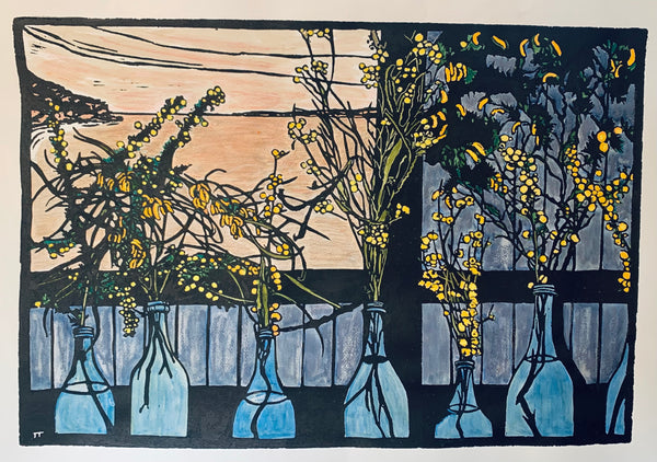 Wattle in Bottles by the Sea