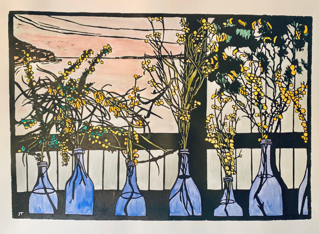 Wattle in Bottles by the Sea