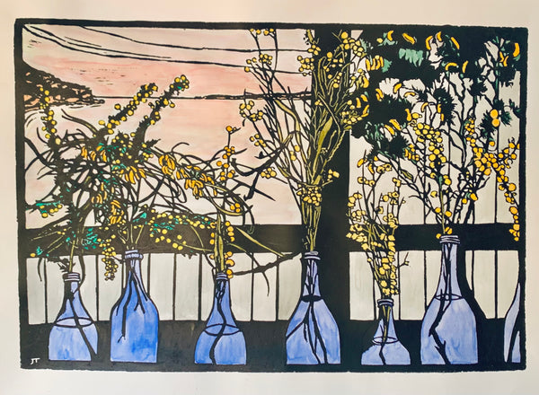 Wattle in Bottles by the Sea